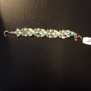Lucky Bracelet New Semi Precious Accents Blue Gr